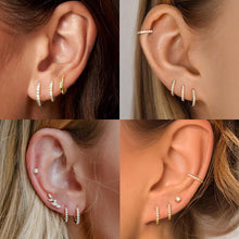 Charger l'image dans la galerie, Silver 925 Sterling Silver Small Hoop Earrings for Women