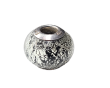 Load image into Gallery viewer, Wavy Black Murano Glass Ocean Charm