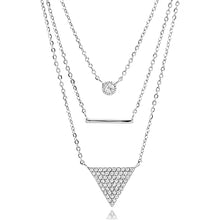 Charger l'image dans la galerie, Silver Layered Necklace 3 Pendants with Micro set Cubic Zirconia