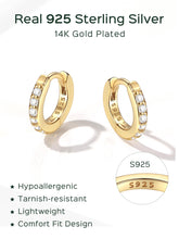 Charger l'image dans la galerie, Silver 925 Sterling Silver Small Hoop Earrings for Women
