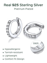 Charger l'image dans la galerie, Silver 925 Sterling Silver Small Hoop Earrings for Women
