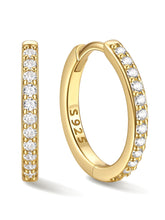 Charger l'image dans la galerie, Silver 925 Sterling Silver gold plated Small Hoop Earrings for Women 
