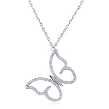 Charger l'image dans la galerie, Silver Butterfly Necklace with CZ
