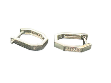 Load image into Gallery viewer, Sterling Silver Hoop Earrings with White CZ1
