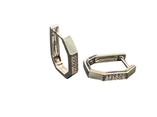 Load image into Gallery viewer, Sterling Silver Hoop Earrings with White CZ

