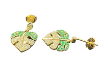 Load image into Gallery viewer, Sterling Silver gold Earrings with White CZ
